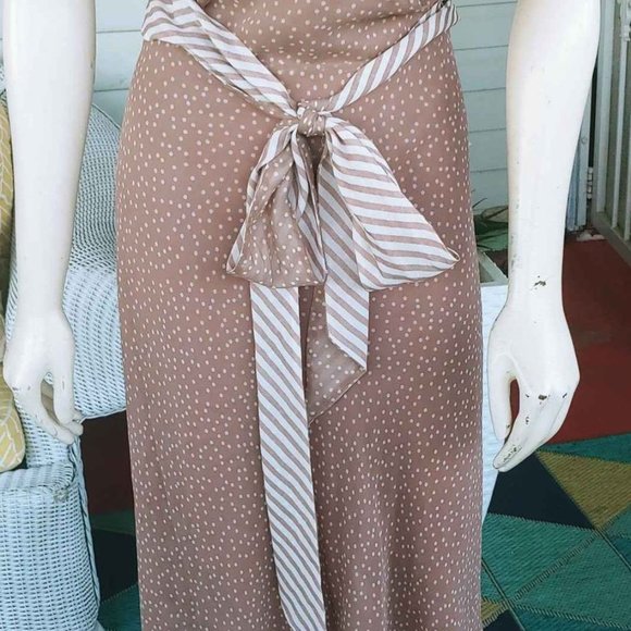 ADRIANNA PAPELL--MINI POLKA DOT/STRIPPED DRESS - Picture 2 of 3